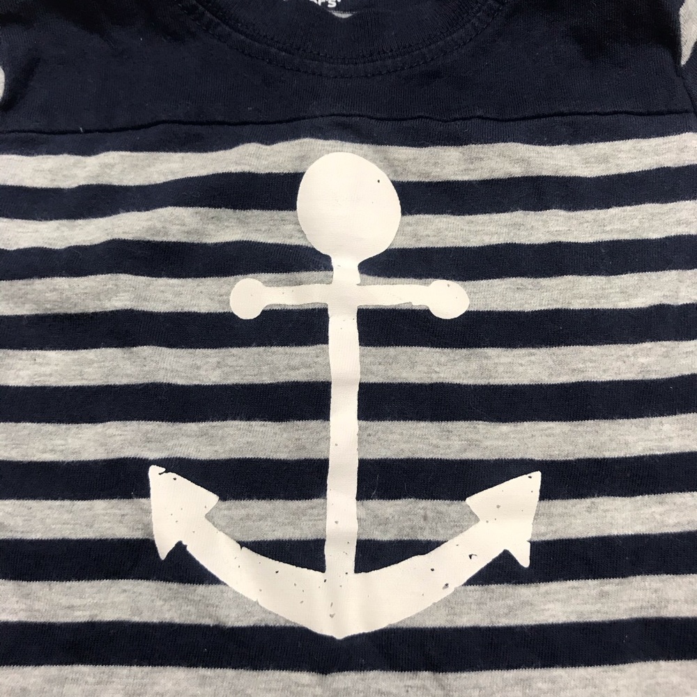 Carter's Navy Blue Striped Anchor Print One-Piece - Picture 3 of 7